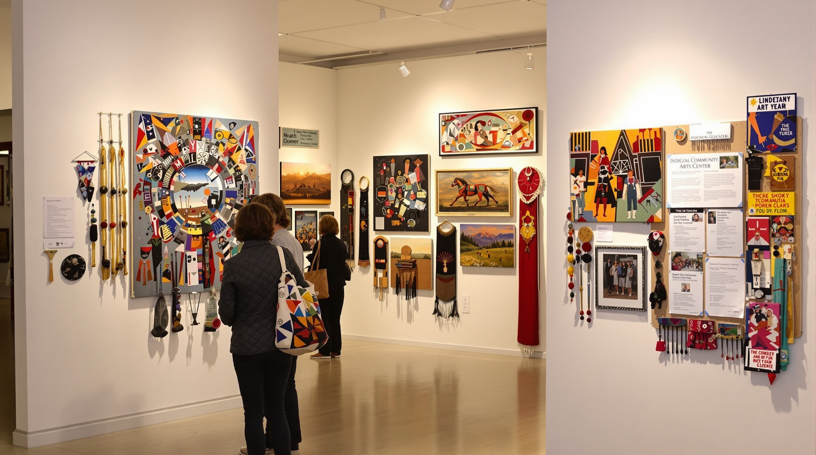 Indigenous community arts center gallery space celebrating Native American culture and artistic expression