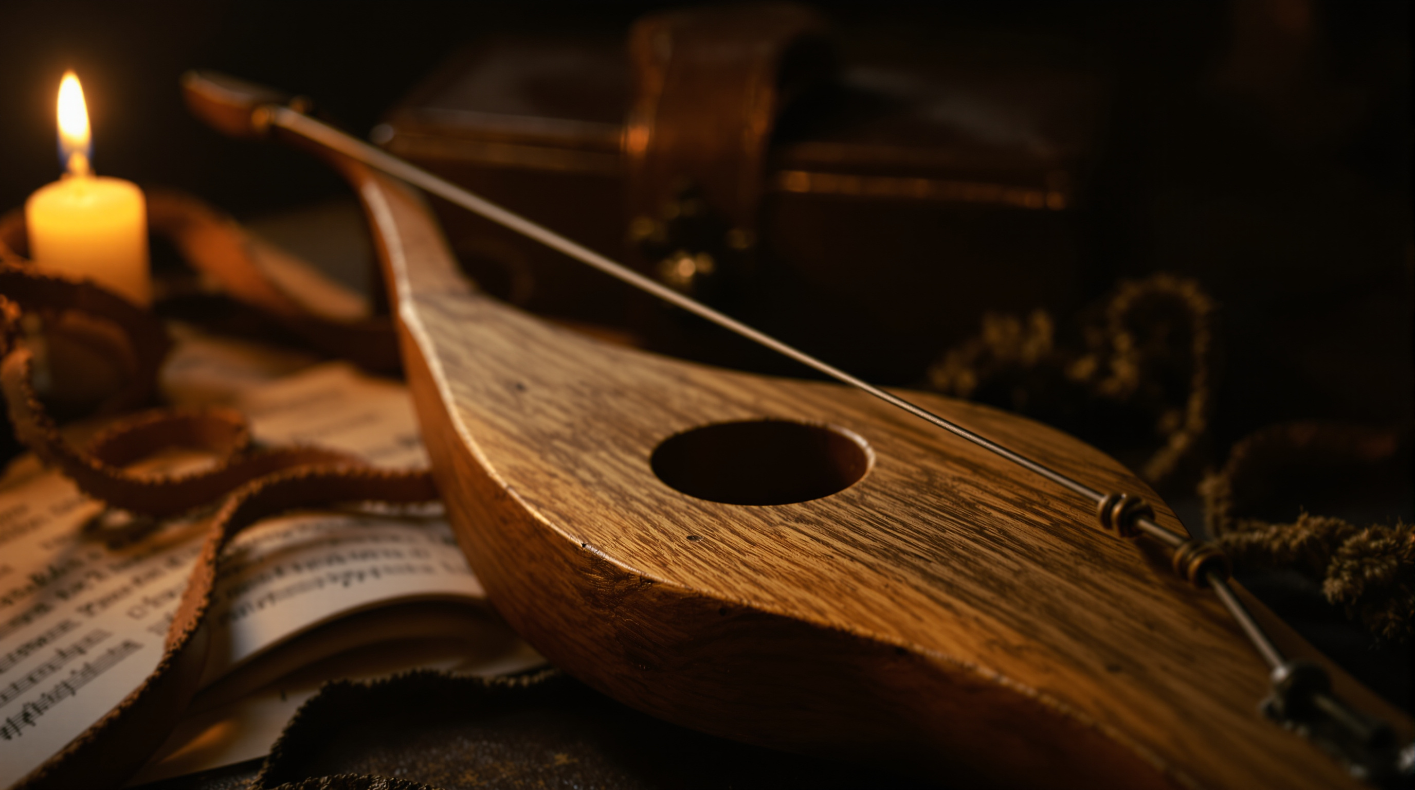 A handmade mouthbow held to the lips, ready to play — the ancient instrument Buffy Sainte-Marie brought to the folk world