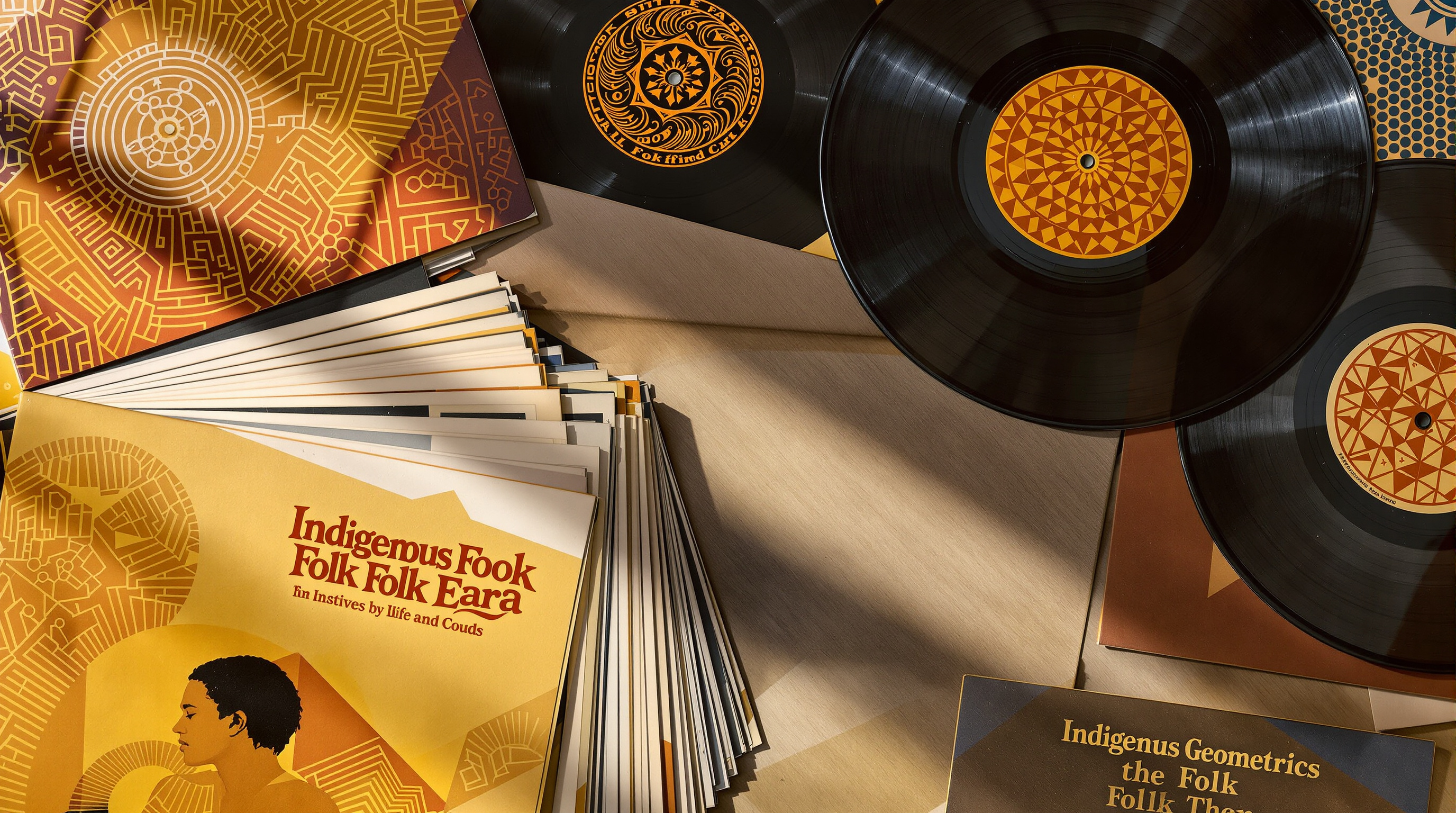 Vintage folk music albums spanning the 1960s through 1990s, representing Buffy Sainte-Marie's four-decade recording career